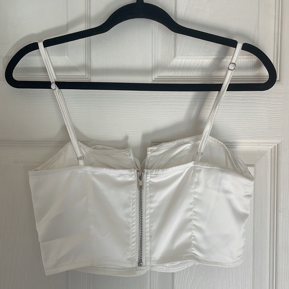 Satin Flower Crop Top - Picture 4 of 6